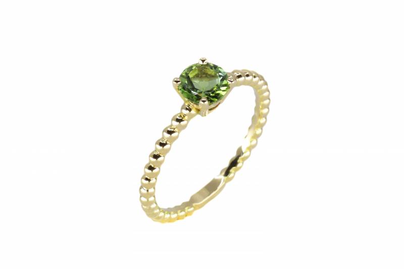 Bague or jaune, tourmaline verte, mahe&virgile, création, femme cadeaux, bordeaux, pierres de couleur, acheter, commander, joaillier, mérignac, le bouscat