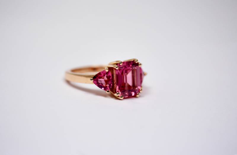 lineBague or rose, tourmalines, bordeaux, joaillerie, luxe, créateur