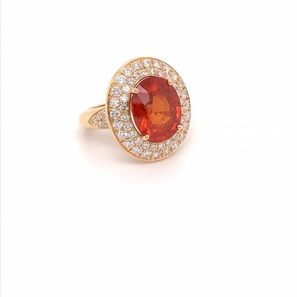 Bague or jaune , spessartite et diamants, Bordeaux, paris, Andernos, Biarritz, Le Bouscat