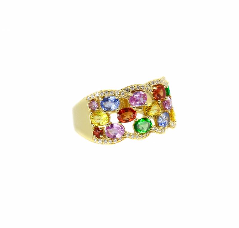 Bague, saphirs, diamants, création, unique, acheter, noêl, cadeau, femme, pierres précieuses, bordeaux, création, elen larcebeau