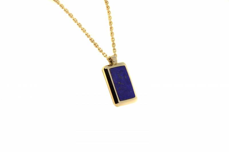 Virgilemahe, pendentif or jaune, pierres dures, lapis lazuli, bordeaux, joaillier, modernes, or 18K, lapis, collier, homme, bijoux, unique