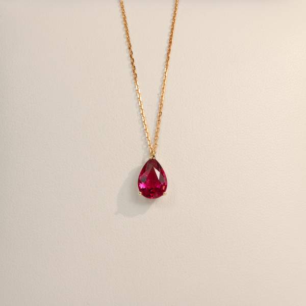 Collier or rose tourmaline rose, or rose, collier pierre de couleur, joaillerie à Bordeaux, virgilemahe, création joaillerie, pierres de couleurs, rubellite, pendentif poire