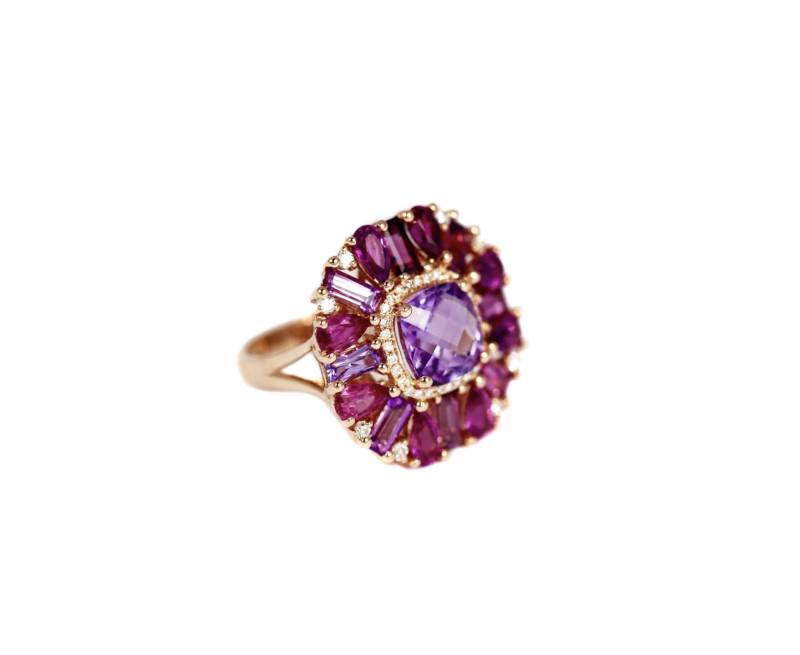 Bague améthystes, saphirs et diamants, Bordeaux, Andernos, Le Bouscat, paris, Biarritz, Pessac, Mérignac, Le Taillan