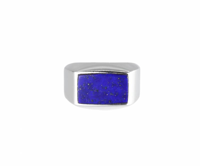 Chevalière argent, lapis lazuli, virgile&mahé, joaillier, joaillerie, bordeaux, homme, bague, acheter, unique, création