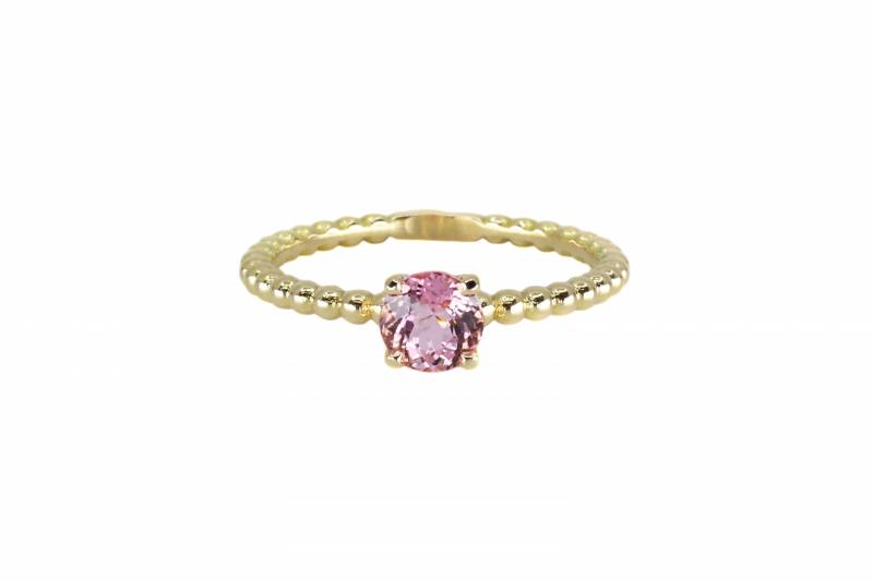 Bague or rose tourmaline rose, virgilemahe, joaillerie, creation, acheter bague fiancaille, unique, bordeaux, joaillier, or jaune, 18k