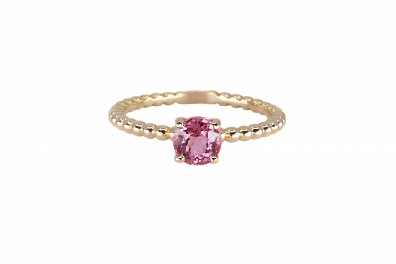 Bague or jaune, tourmaline rose, mahe&virgile, création, femme cadeaux, bordeaux, pierres de couleur, acheter, commander, joaillier, mérignac, le bouscat