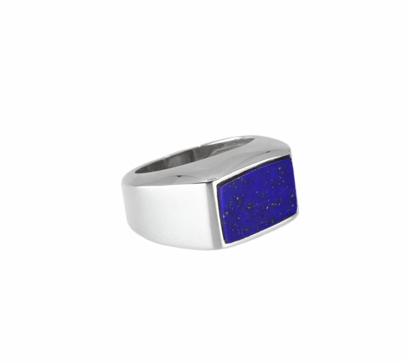 Chevalière argent, lapis lazuli, virgile&mahé, joaillier, joaillerie, bordeaux, homme, bague, acheter, unique, création