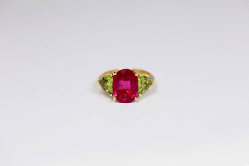 Bague tourmaline et peridot Bordeaux Caudéran