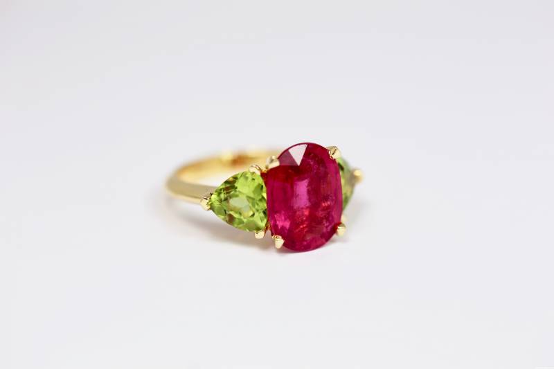 Bague tourmaline et peridot Bordeaux Caudéran