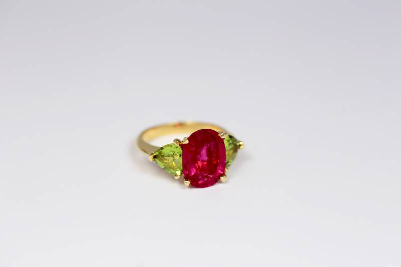 Bague tourmaline et peridot Bordeaux Caudéran