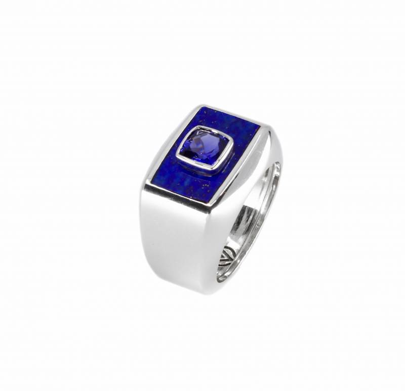 Bague homme, lapis lazuli, tanzanite, création ,virgile&mahé, bordeaux, joaillier créateur, paris, le bouscat, andernos, merignac